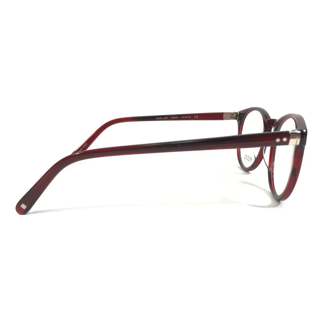 MODO Eyeglasses Frames 6527 REDSK Dark Clear Red Round Horn Rim 47-22-142